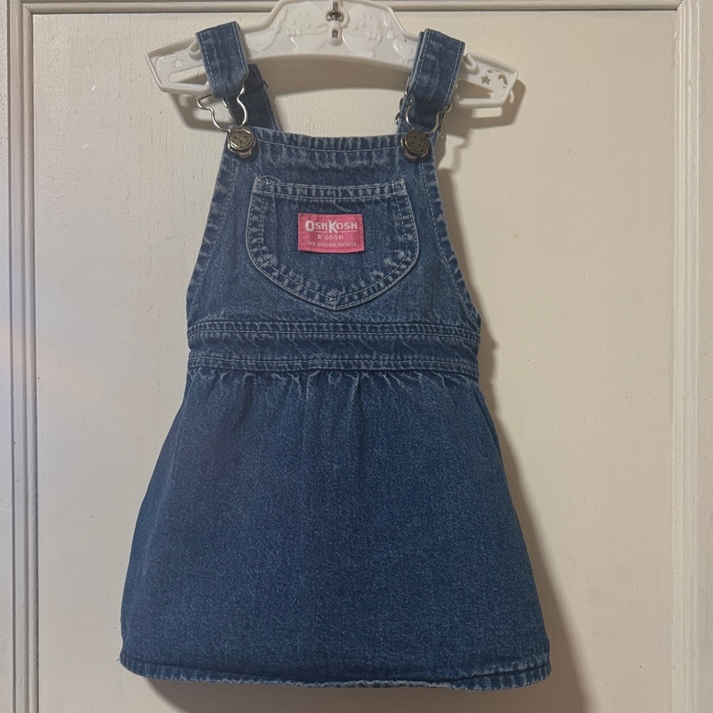 Vintage Girls OshKosh B'gosh Classic Blue Overalls Skirt
